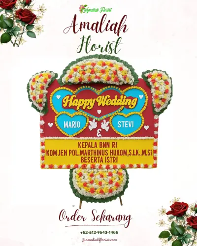 Karangan Papan Bunga Pernikahan di Kandang